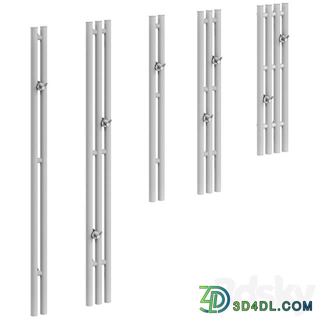 Vertical, narrow heated towel rails. 5 items