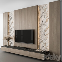 TV Wall Cliff and Wood Set 98 