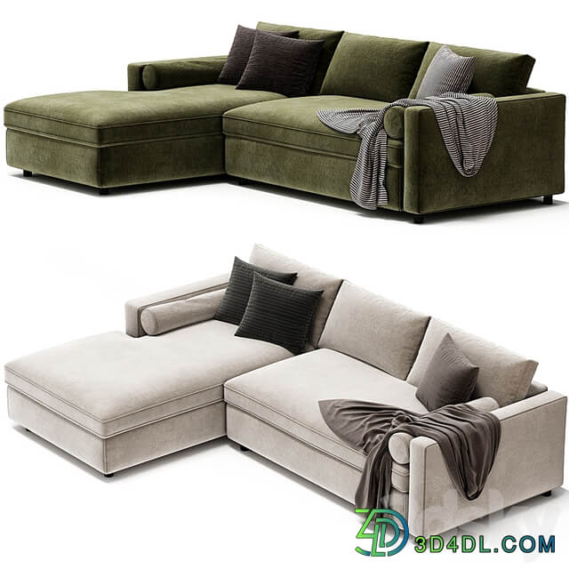 Aris Deep 2 Piece Left Arm Chaise Sectional Sofa