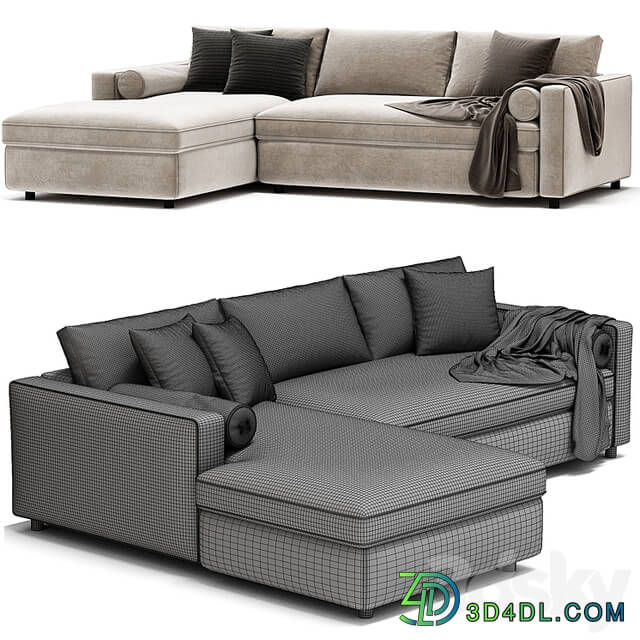 Aris Deep 2 Piece Left Arm Chaise Sectional Sofa