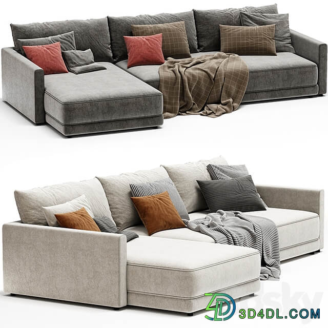 Gather Deep 2 Piece Left Arm Wide Chaise Sectional Sofa