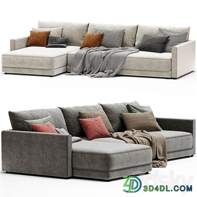 Gather Deep 2 Piece Left Arm Wide Chaise Sectional Sofa