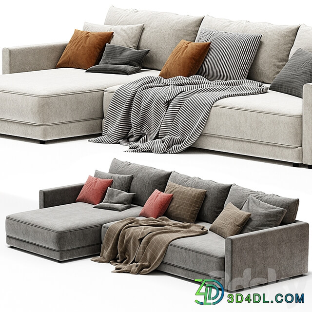 Gather Deep 2 Piece Left Arm Wide Chaise Sectional Sofa