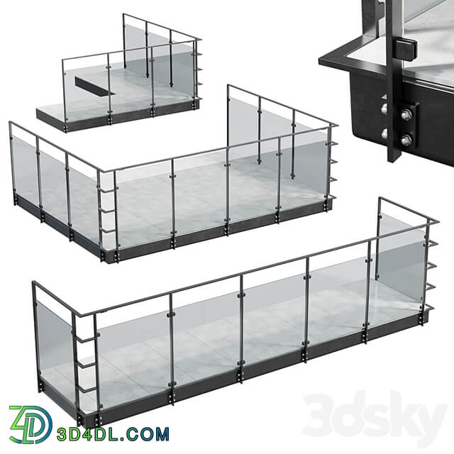 Metal Balcony Metal Railing Set 001