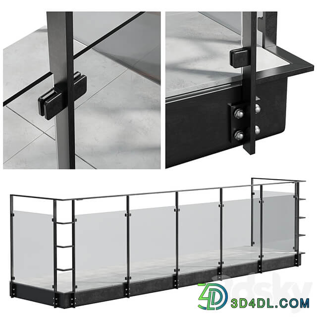 Metal Balcony Metal Railing Set 001