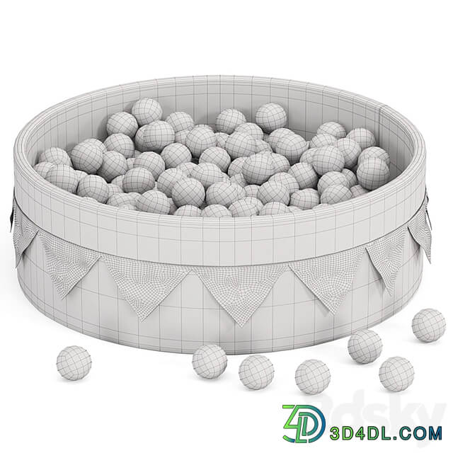 Dry pool with garland 200 balls