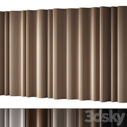 434 wall composition 15 wave fluted wood Reeded Panels 02 