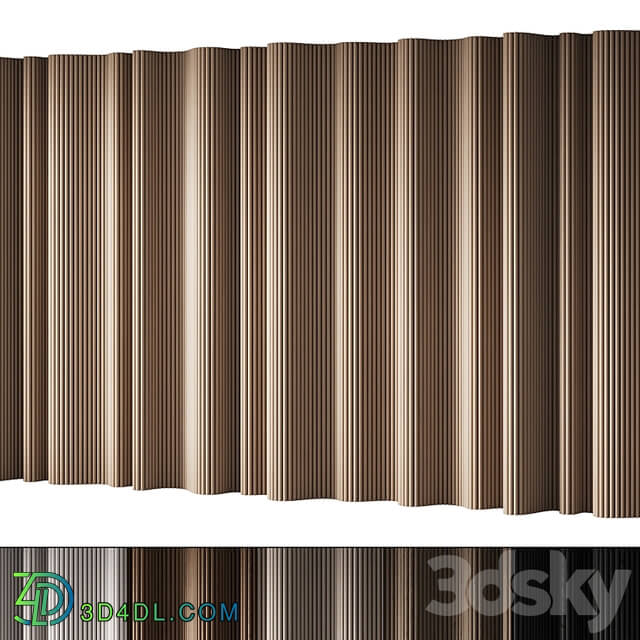 434 wall composition 15 wave fluted wood Reeded Panels 02