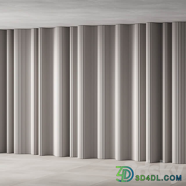 434 wall composition 15 wave fluted wood Reeded Panels 02