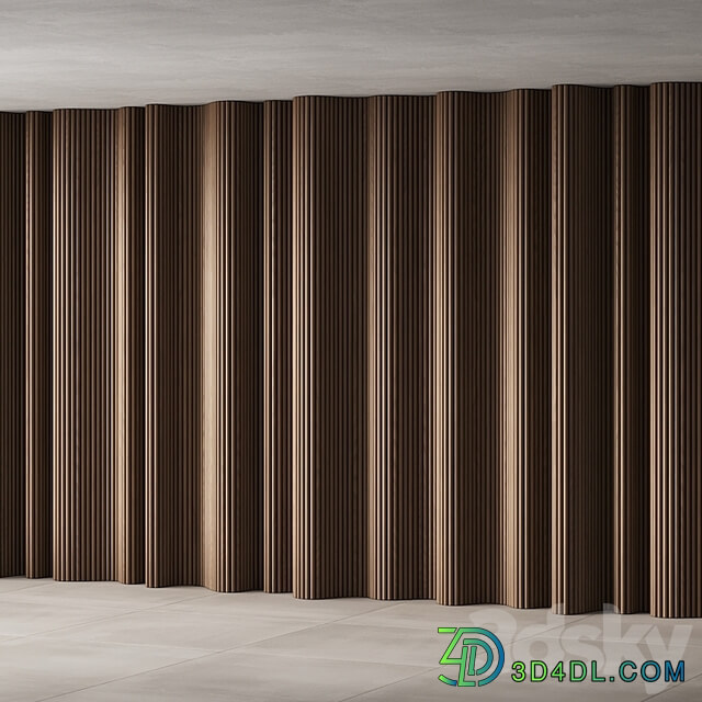 434 wall composition 15 wave fluted wood Reeded Panels 02