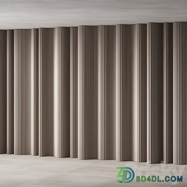 434 wall composition 15 wave fluted wood Reeded Panels 02