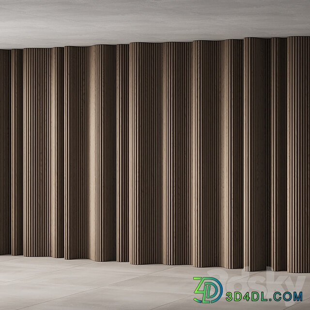 434 wall composition 15 wave fluted wood Reeded Panels 02