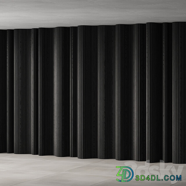 434 wall composition 15 wave fluted wood Reeded Panels 02