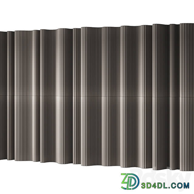 434 wall composition 15 wave fluted wood Reeded Panels 02