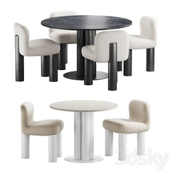 437 dinning set 05 Arflex Goya table with Arflex Botolo armchair 