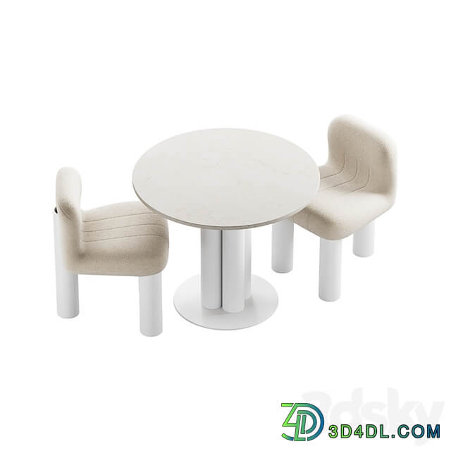 437 dinning set 05 Arflex Goya table with Arflex Botolo armchair