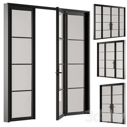 Metal Glass Door Set 95 