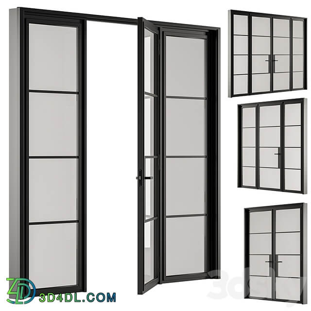 Metal Glass Door Set 95