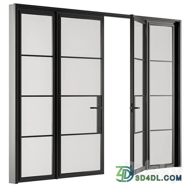 Metal Glass Door Set 95