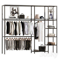 Clothes, wardrobe, rack for clothing store 