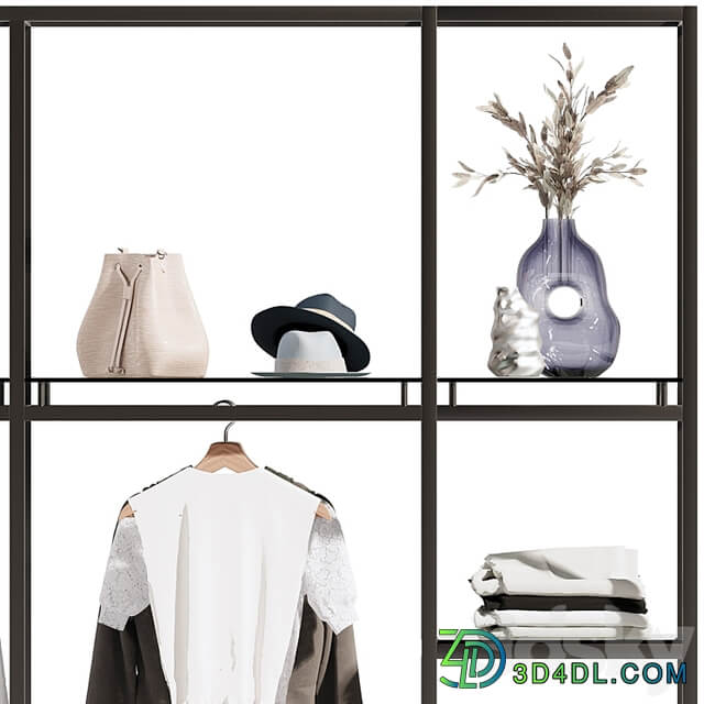 Clothes, wardrobe, rack for clothing store