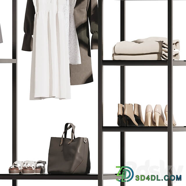 Clothes, wardrobe, rack for clothing store