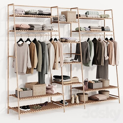 Clothes wardrobe wooden rack 