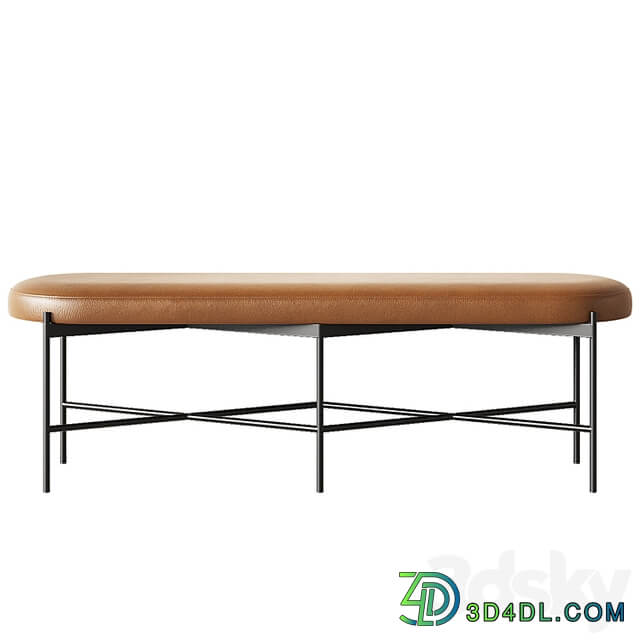 Pottery Barn Maison Leather Backless Bench