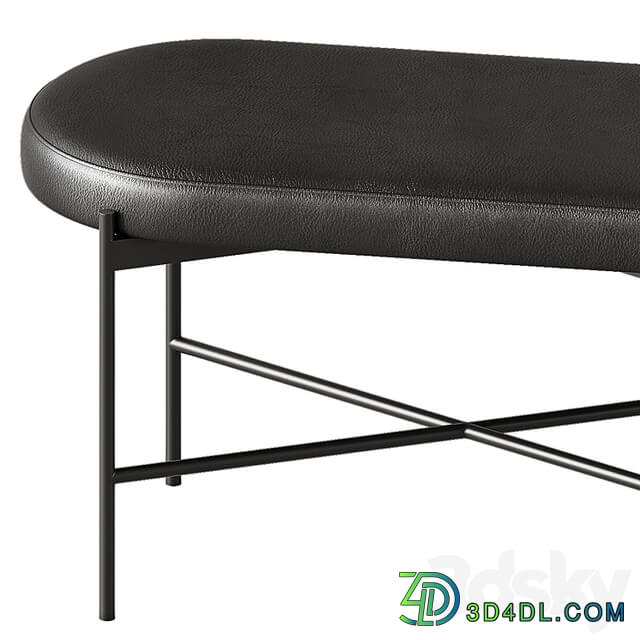 Pottery Barn Maison Leather Backless Bench