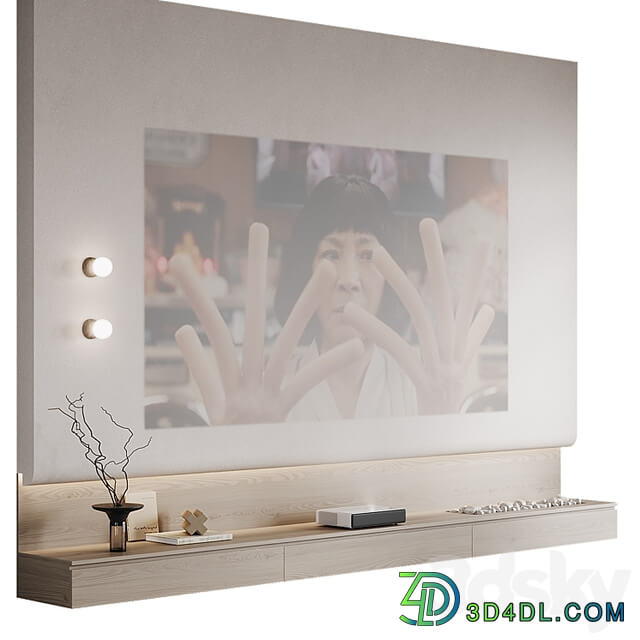 TV wall with Xiaomi laser projector