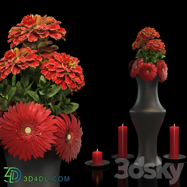 Flower Bouquet Red 3D Models