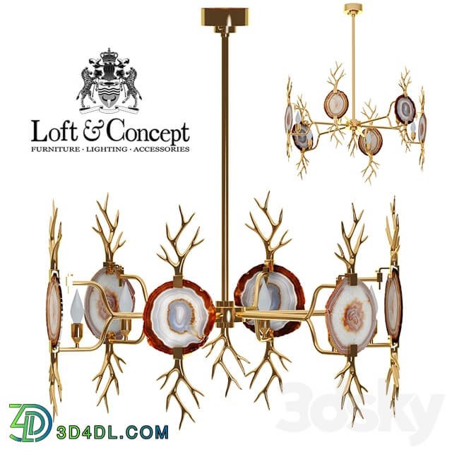 Chandelier Branch Agate Chandelier Brass emporium home Pendant light 3D Models