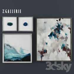 Z Gallerie Cerulean Impressions Set of 4 