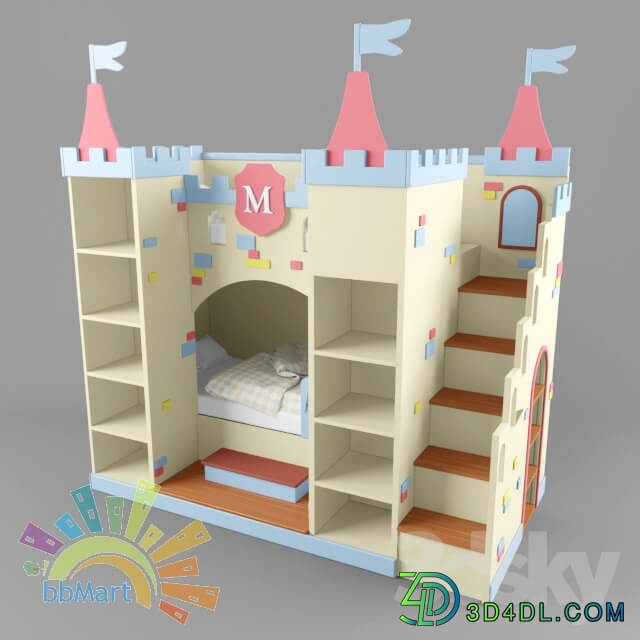 Bunk bed children with cupboard quot Castle quot 