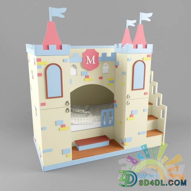 Bunk bed children with cupboard quot Castle quot 