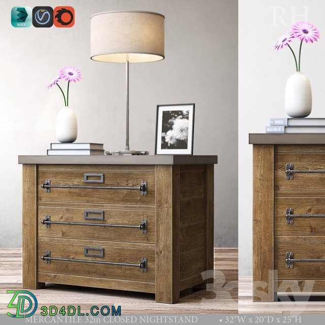 Sideboard Chest of drawer MERCANTILE 32in CLOSED NIGHTSTAND