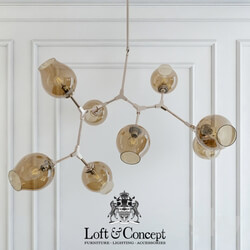 CHANDELIER LINDSEY ADELMAN BRANCHING BUBBLE CHANDELIER 8 SMOKE 