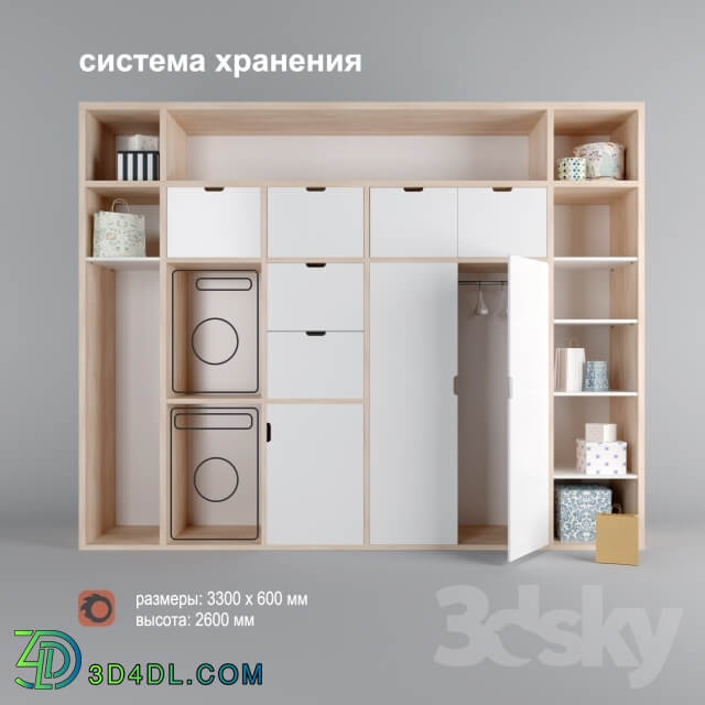 Wardrobe Display cabinets storage system