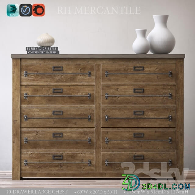 Sideboard Chest of drawer MERCANTILE 10 DRAWER LARGE CHEST