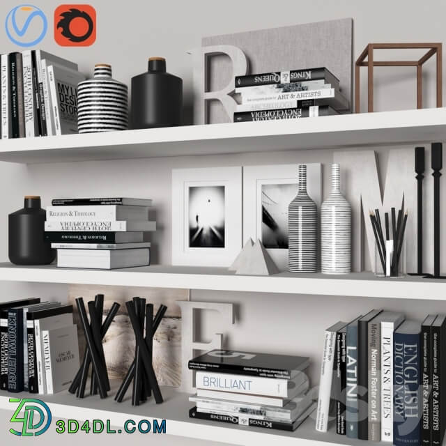 decorative set with books 02