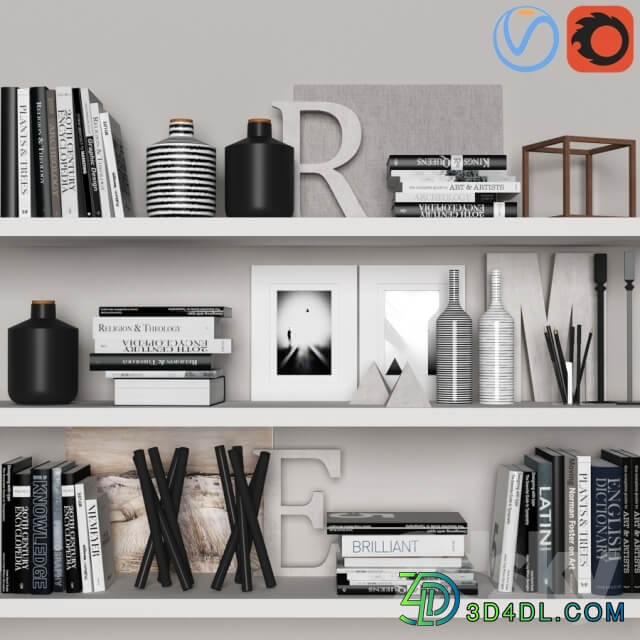 decorative set with books 02