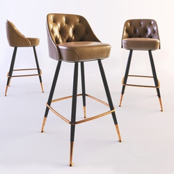 Bar Stool Leather Seat with Back 