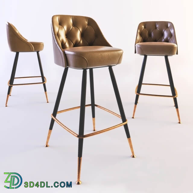 Bar Stool Leather Seat with Back