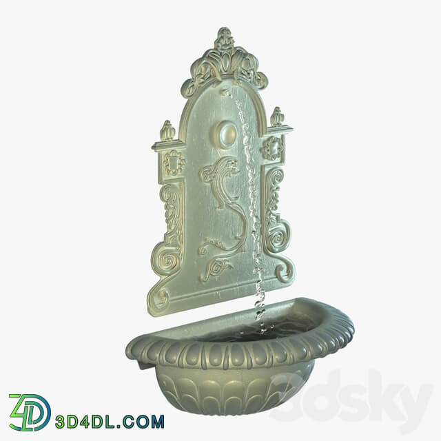 Cast iron wall mounted drinking fountain Other 3D Models