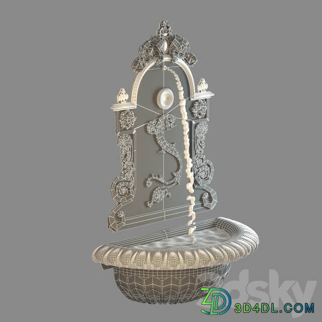 Cast iron wall mounted drinking fountain Other 3D Models