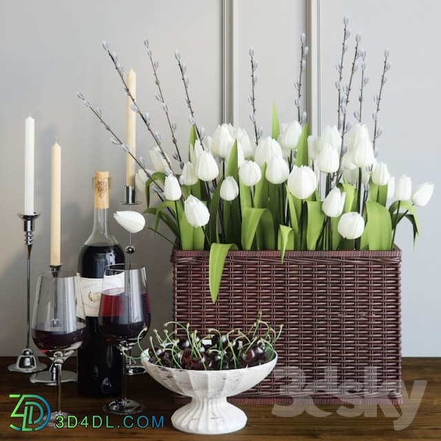 Decorative set with tulips