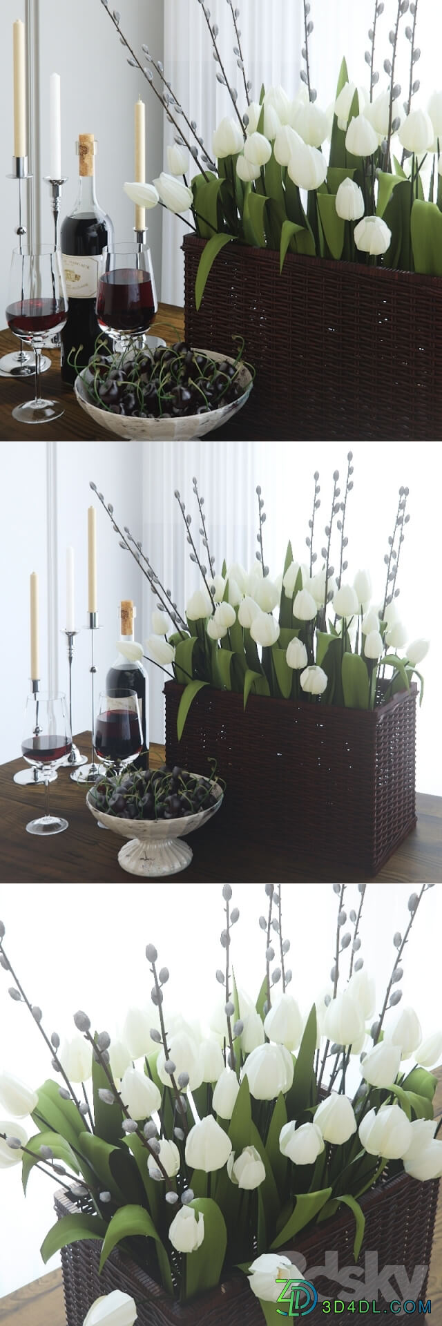 Decorative set with tulips