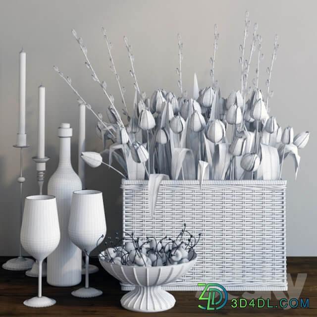 Decorative set with tulips