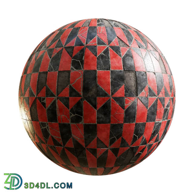 CGaxis Textures Physical 8 CeramicTiles ConcreteTiles damaged red black tiles 60 83