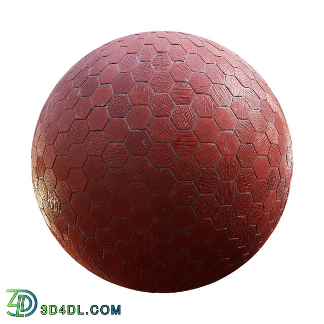 CGaxis Textures Physical 8 CeramicTiles ConcreteTiles red hexagonal tiles 59 45